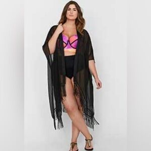 Penningtons “Cactus” Cover Up Kimono w/ Tassel Hem